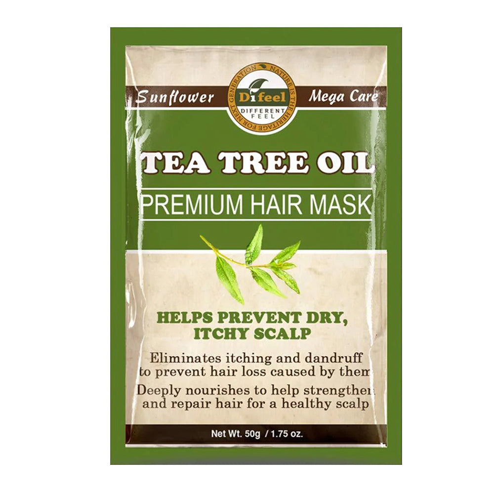 Difeel Mega Care Tea Tree Hair Mask Soothing Repairing 1.75Oz (50g)